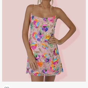 Multi Colored Sequin Mini Dress